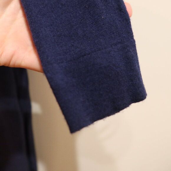 COS sweater dress tunic navy blue 100% wool 100% silk collar long sleeve S flaw - Picture 6 of 12